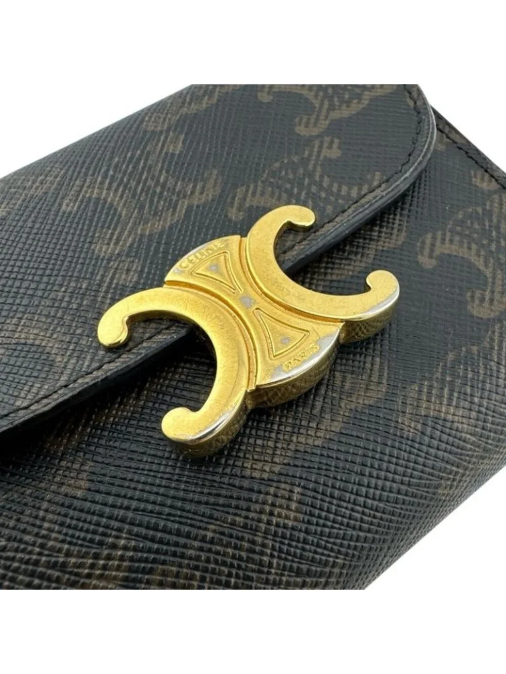 Celine Trifold Wallet Leather Brown - Picture 4 of 8